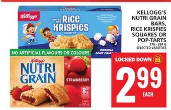 Food Basics Kellogg's nutri grain bars, rice krispies squares or pop‑tarts offer