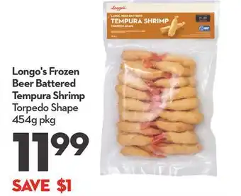 Longo's Longo's frozen beer battered tempura shrimp torpedo shape offer