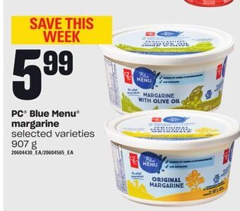 Loblaws Pc blue menu margarine 907 g offer