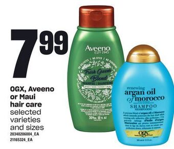 Loblaws Ogx, aveeno or maui hair care offer