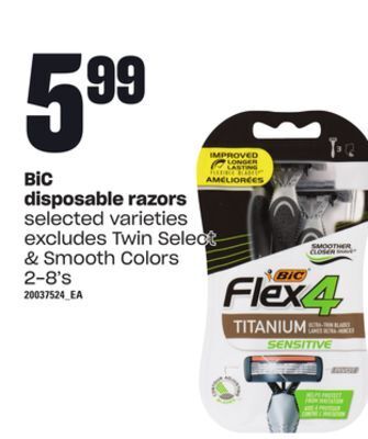 Loblaws Bic disposable razors, 2-8's offer