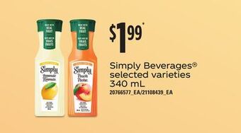 Loblaws Simply beverages®, 340 ml offer