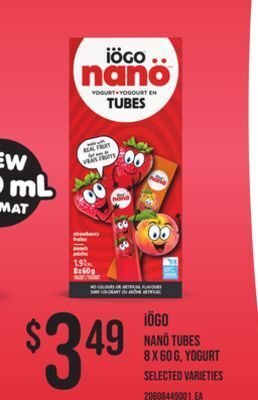 Loblaws Iögo nanö tubes 8 x 60 g, yogurt offer