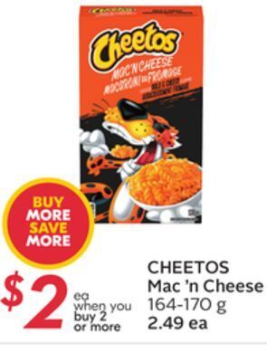 Sobeys Cheetos mac'n cheese offer