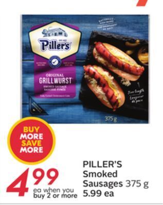 Sobeys Piller's smoked sausages offer