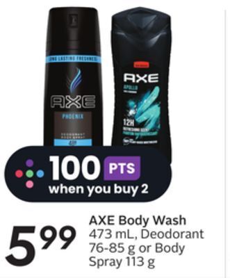 Sobeys Axe body wash offer