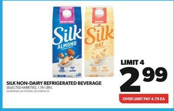 Real Canadian Superstore Silk non-dairy refrigerated beverage, 1.74-1.89 l offer
