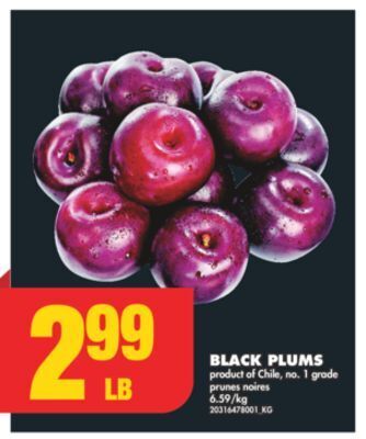 No Frills Black plums offer