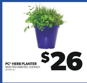 Real Canadian Superstore Pc® herb planter, 10.8 inch offer