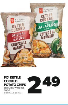 Real Canadian Superstore Pc® kettle cooked potato chips, 200 g offer