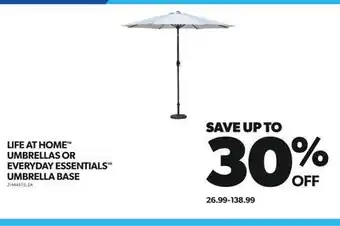 Real Canadian Superstore Life at home™ umbrellas or everyday essentials™ umbrella base offer