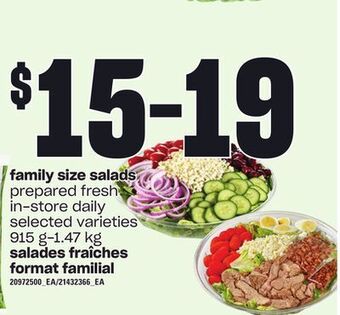 Independent Grocer Family size salads, 915 g-1.47 kg offer