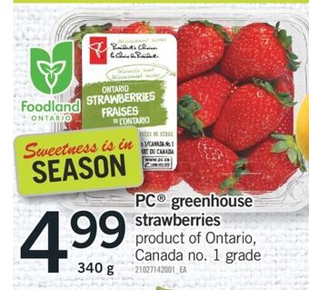 Fortinos Pc® greenhouse strawberries, 340 g offer