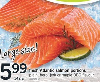 Fortinos Fresh atlantic salmon portions, 142 g offer