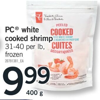 Fortinos Pc® white cooked shrimp, 400 g offer