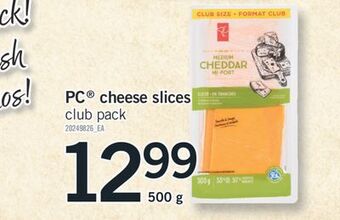 Fortinos Pc® cheese slices, 500g offer