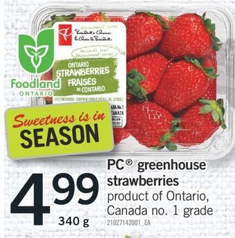 Fortinos Pc® greenhouse greenhouse strawberries, 340 g offer