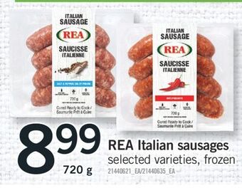 Fortinos Rea italian sausages, 720 g offer
