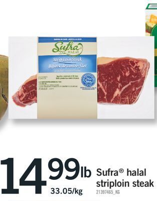 Fortinos Sufra® halal striploin steak offer
