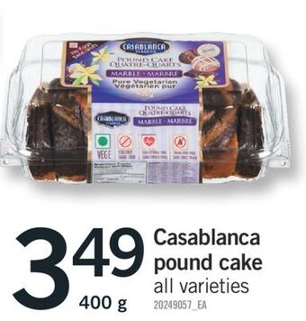 Fortinos Casablanca pound cake, 400 g offer