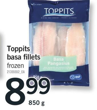 Fortinos Toppits basa fillets, 850 g offer
