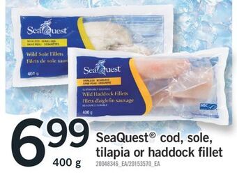 Fortinos Seaquest®® cod, sole, tilapia or haddock fillet, 400 g offer