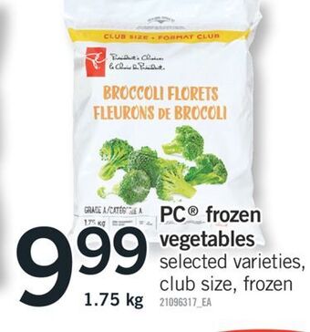 Fortinos Pc® frozen vegetables offer