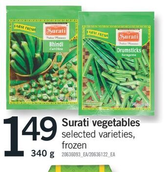 Fortinos Surati vegetables 340 g offer