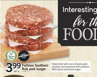 Fortinos Fortinos southern rub pork burger, 227 g offer