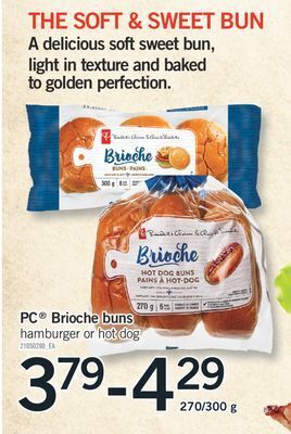 Fortinos Pc® brioche buns, 270/300 g offer