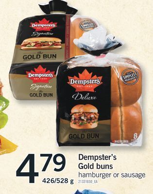 Fortinos Dempster's gold buns, 426/528 g offer