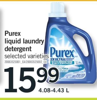 Fortinos Purex liquid laundry detergent 4.08 - 4.43 l offer