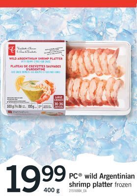Fortinos Pc® wild argentinian shrimp platter offer
