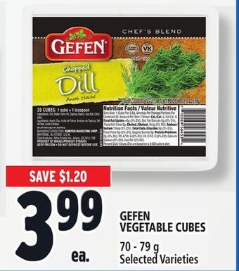 Metro Gefen vegetable cubes offer