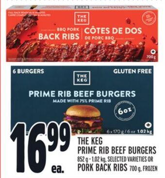 Metro The keg prime rib beef burgers offer
