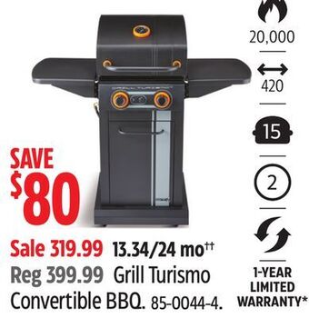 Canadian Tire Master chef grill turismo convertible bbq offer