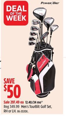 Canadian Tire Powerbilt men's tourbilt golf set, rh or lh offer