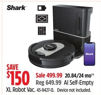 Canadian Tire Shark ai self-empty xl robot vac offer