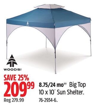 Canadian Tire Woods big top 10 x 10´ sun shelter offer