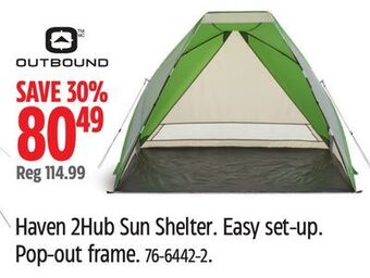 Canadian Tire Outbound haven 2hub sun shelter offer