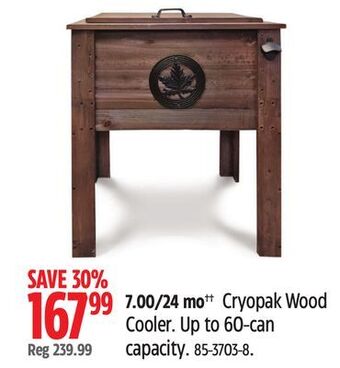Canadian Tire Cryopak wood cooler up to 60-can capacity offer