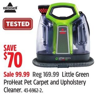 Canadian Tire Bissell little green proheat pet carpet and upholstery cleaner offer