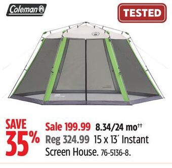 Canadian Tire 15 x 13´ instant screen house offer