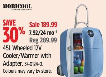 Canadian Tire Mobicool 45l wheeled 12v cooler/warmer with adapter offer