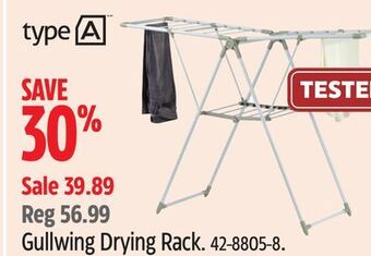 Canadian Tire Type a gullwing drying rack offer