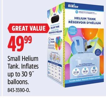 Canadian Tire Airise small helium tank offer