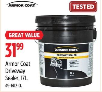 Canadian Tire Armor coat driveway sealer, 17l offer