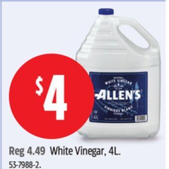 Canadian Tire Allen's white vinegar, 4l offer