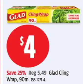 Canadian Tire Glad cling wrap, 90m offer