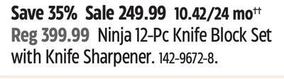 Canadian Tire Ninja 12-pc knife block set with knife sharpener offer